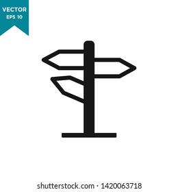 signpost icon in trendy flat style 
