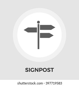 Signpost icon vector. 