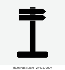 Icono de señalización, Vector mejor ícono plano. Colección de iconos de señalización - Señales direccionales planas aisladas sobre fondo gris. Ilustración vectorial. Archivo Eps 180.