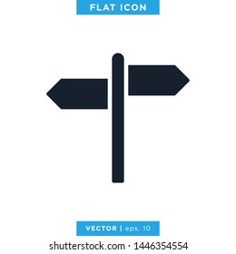 Signpost Icon Vector Design Template