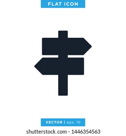 Signpost Icon Vector Design Template