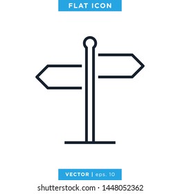 Signpost Icon Vector Design Template