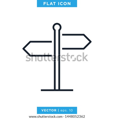 Signpost Icon Vector Design Template