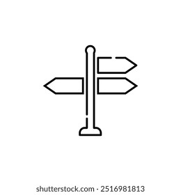 Wegweisersymbol-Vektor. Symbol für Richtungszeichen Lineare oder lineare Kunst.