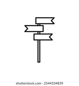Signpost icon Vector flat thin line illustration