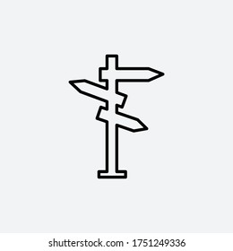 Signpost icon vector flat trendy illustration