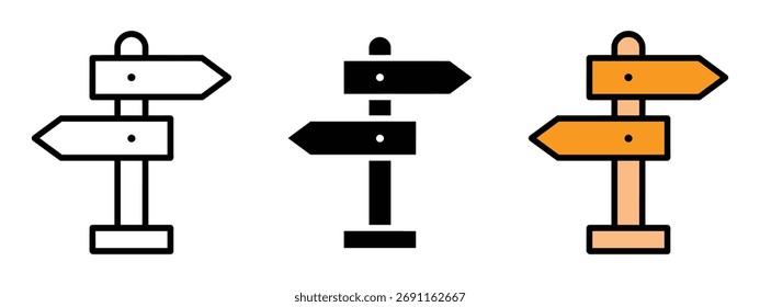 Símbolo de la señal. guía para la toma de decisiones y la navegación en la vida y el Vector de negocios. Ilustración vectorial.