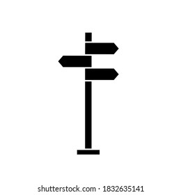 Signpost icon, vector illustration. Flat design style. vector signpost icon illustration isolated on white background, signpost icon Eps10. signpost icons graphic design vector symbols.