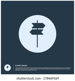 signpost icon, vector illustration. Flat design style