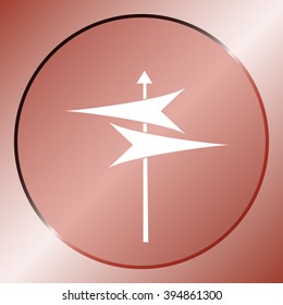 Signpost icon vector illustration. Flat style