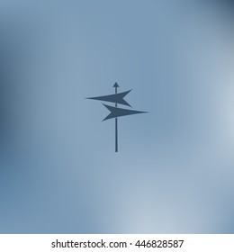 Signpost icon vector illustration. Flat style design