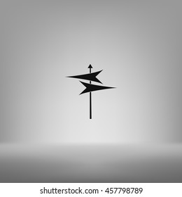 Signpost icon vector illustration. Flat style design