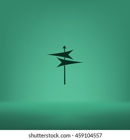 Signpost icon vector illustration. Flat style design