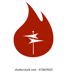 Signpost icon vector illustration. Flat style design