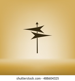 Signpost icon vector illustration. Flat style design