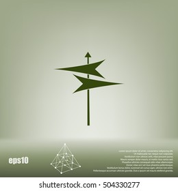 Signpost icon vector illustration. Flat style design