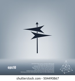 Signpost icon vector illustration. Flat style design