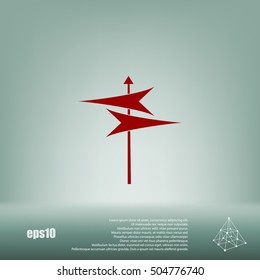 Signpost icon vector illustration. Flat style design