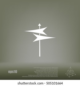 Signpost icon vector illustration. Flat style design