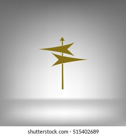 Signpost icon vector illustration. Flat style design