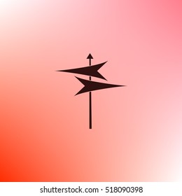 Signpost icon vector illustration. Flat style design