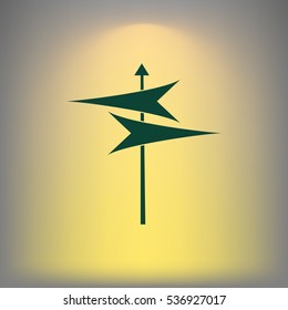 Signpost icon vector illustration. Flat style design