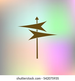 Signpost icon vector illustration. Flat style design