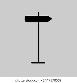 Signpost icon, signpost icon vector isolated on grey background. Signpost icon - direction or set of road sign in black style. Vector illustration. Eps file 202.