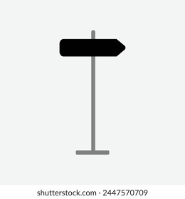 Signpost icon, signpost icon vector isolated on grey background. Signpost icon - direction or set of road sign in black style. Vector illustration. Eps file 203.