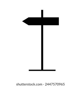 Signpost icon, signpost icon vector isolated on white background. Signpost icon - direction or set of road sign in black style. Vector illustration. Eps file 175.