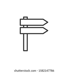 Signpost icon vector with outline style