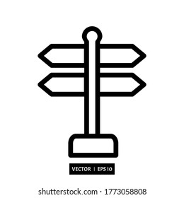 Signpost icon vector simple design illustration logo perfect for all project