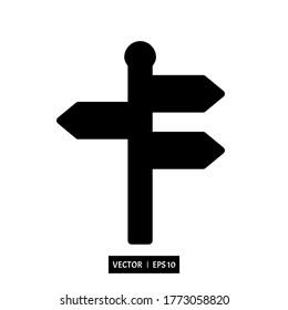 Signpost icon vector simple design illustration logo perfect for all project