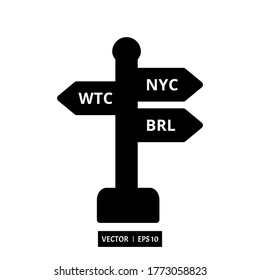 Signpost icon vector simple design illustration logo perfect for all project