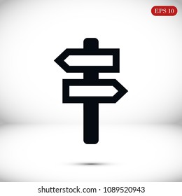 signpost icon vector , stock vector illustration flat design style