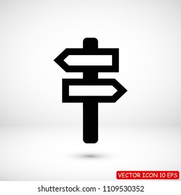 signpost icon vector , stock vector illustration flat design style
