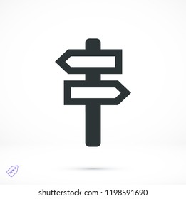 signpost icon vector , stock vector illustration flat design style