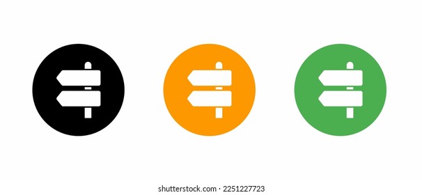 Signpost icon vector template illustration set. Stock vector.