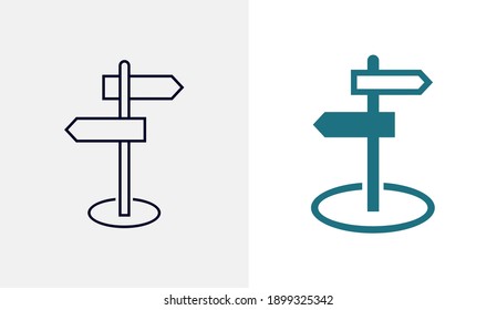 Signpost icon vector template, Travel design icon concepts, Creative design