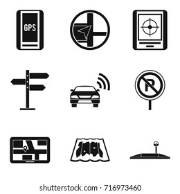 Signpost icons set. Simple set of 9 signpost vector icons for web isolated on white background