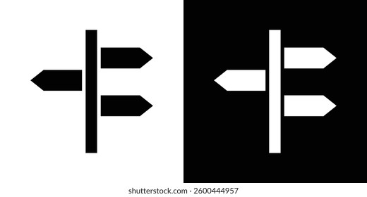 Signpost icons vectors set in solid style.