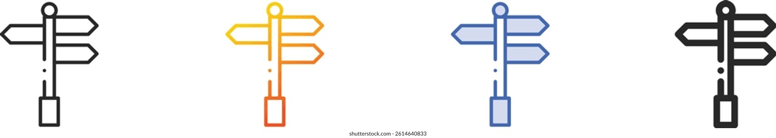 signpost icon.Thin Linear, Gradient, Blue Stroke and bold Style Design Isolated On White Background