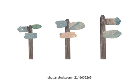 signpost  isolated vector illustration set