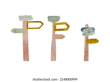 conjunto de ilustraciones vectoriales aisladas de signpost