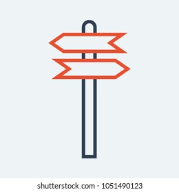 Signpost line icon