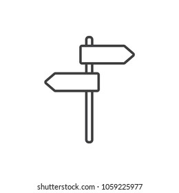 Signpost line icon.