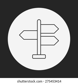 signpost line icon