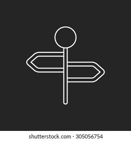 signpost line icon