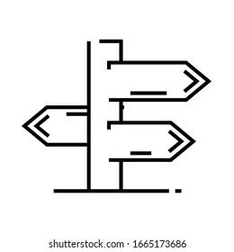 Signpost line icon, concept sign, outline vector illustration, linear symbol.