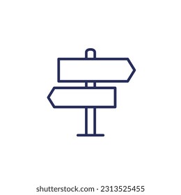 signpost line icon on white